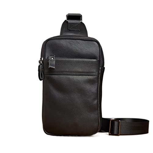 YADECN Echtes Leder Herren Brusttasche Messenger Bag Umhängetasche Lässige Leder Hüfttasche Herrentasche von KANBUN