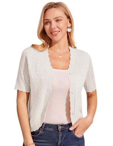 KANCY KOLE Damen Strickjacken mit V-Ausschnit Sommerjacke M von KANCY KOLE