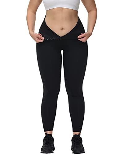 KANDEMY Damen Sport Leggings mit Korsett Verstellbar Waist Trainer Sporthose High Waist Yogahose Blickdicht Lange Leggins für Jogging Fitness Gym Training Schwarz 2XL von KANDEMY