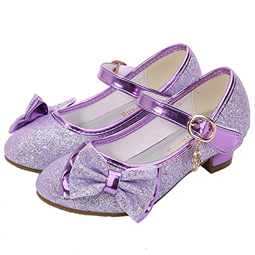 KANDEMY Mädchen Prinzessin Schuhe mit Absatz Glitzer Festliche Schuhe Kinder Stöckelschuhe für Mädelsabend Hochzeit Geburtstag Halloween Fasching Karneval Verkleidung als Prinzessinnen Kleid Zubehör von KANDEMY