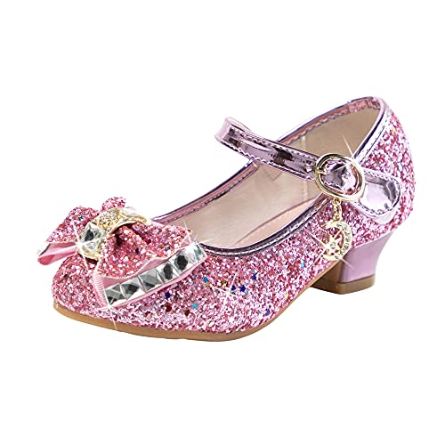 KANDEMY Mädchen Prinzessin Schuhe mit Absatz Glitzer Festliche Schuhe Kinder Stöckelschuhe für Mädelsabend Hochzeit Geburtstag Halloween Karneval Fasching Verkleidung als Prinzessinnen Kleid Zubehör von KANDEMY