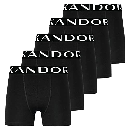 KANDOR Bambus Boxershorts Herren – 5er Pack, Weich, Atmungsaktiv Unterwäsche für Männer, Herren- Unterhosen aus Bambus Viscose und Baumwolle, Boxer Briefs Set, Pack B – Schwarz Set, S von KANDOR