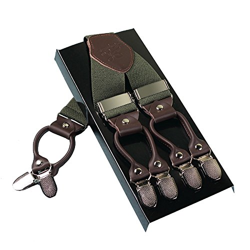 KANGDAI Hosenträger für Herren Breit Y Style 3.5 CM Mit Sehr 6 Starke Metall Clip Durable Elastic Verstellbare Hosenträger Geschenkbox für Herren und Damen von KANGDAI
