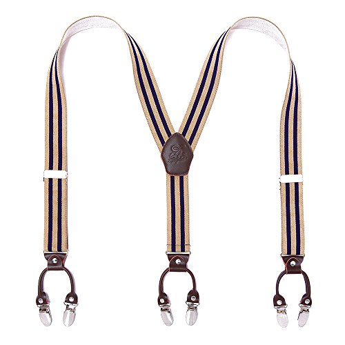KANGDAI Hosenträger für Herren Breit Y Style 3.5 CM Mit Sehr 6 Starke Metall Clip Durable Elastic Verstellbare Hosenträger Geschenkbox für Herren und Damen von KANGDAI