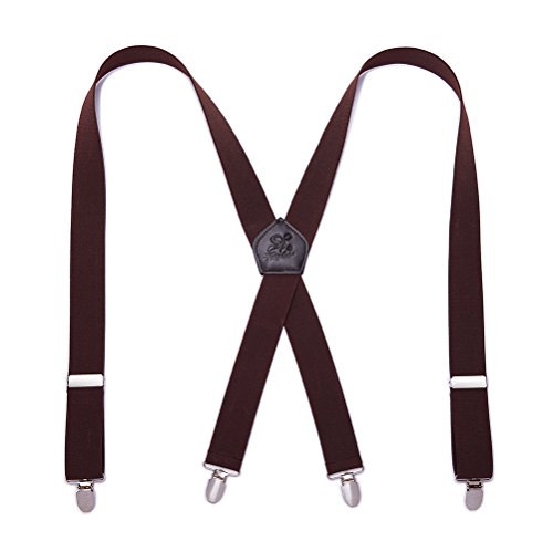 KANGDAI Herren Hosenträger 4 Clips Heavy Duty Men Braces Durable Elastic Verstellbare Hosenträger Starke Metall Clips Hosenträger von KANGDAI