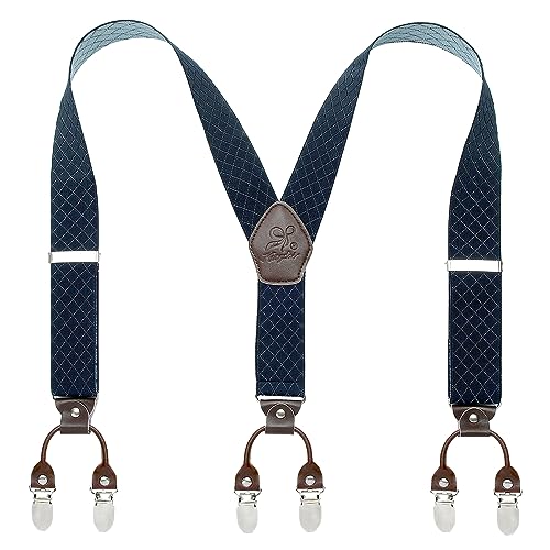 KANGDAI Hosenträger für Herren Breit Y Style 3.5 CM Mit Sehr 6 Starke Metall Clip Durable Elastic Verstellbare Hosenträger Geschenkbox für Herren und Damen von KANGDAI