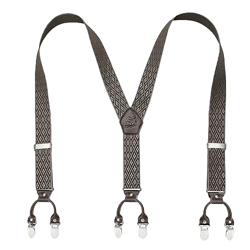 KANGDAI Hosenträger für Herren Breit Y Style 3.5 CM Mit Sehr 6 Starke Metall Clip Durable Elastic Verstellbare Hosenträger Geschenkbox für Herren und Damen von KANGDAI