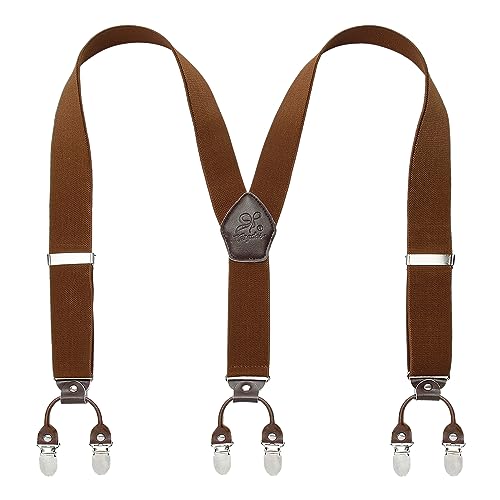 KANGDAI Hosenträger für Herren Breit Y Style 3.5 CM Mit Sehr 6 Starke Metall Clip Durable Elastic Verstellbare Hosenträger Geschenkbox für Herren und Damen von KANGDAI