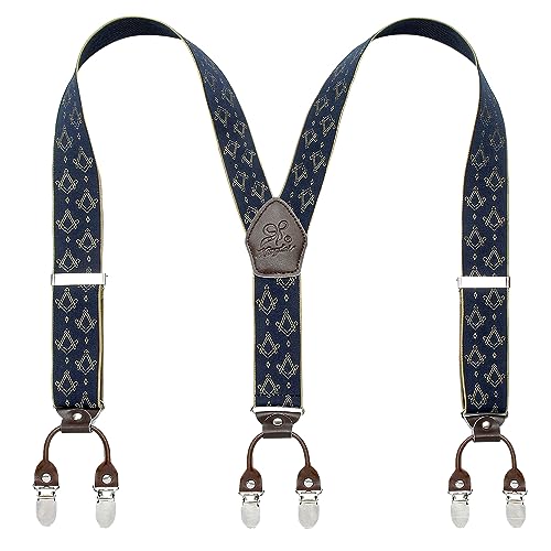 KANGDAI Hosenträger für Herren Breit Y Style 3.5 CM Mit Sehr 6 Starke Metall Clip Durable Elastic Verstellbare Hosenträger Geschenkbox für Herren und Damen von KANGDAI