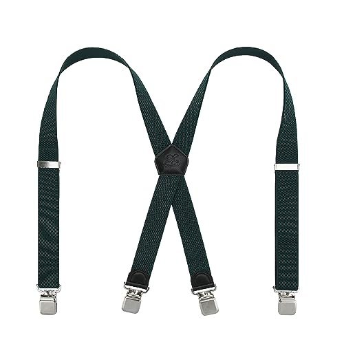KANGDAI Hosenträger für Herren Breit 3.5cm sehr Starken 4 Metall Clip Arbeitshosen Motorradhose Hosenträger Einstellbar und Elastisch Einheitsgröße für Männer und Damen X Style von KANGDAI
