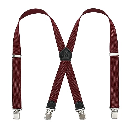 KANGDAI Hosenträger für Herren Breit 3.5cm sehr Starken 4 Metall Clip Arbeitshosen Motorradhose Hosenträger Einstellbar und Elastisch Einheitsgröße für Männer und Damen X Style von KANGDAI