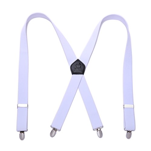 KANGDAI Herren Hosenträger 4 Clips Heavy Duty Men Braces Durable Elastic Verstellbare Hosenträger Starke Metall Clips Hosenträger von KANGDAI
