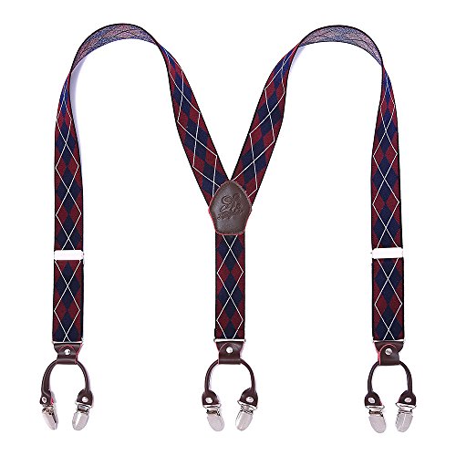 KANGDAI Hosenträger für Herren Breit Y Style 3.5 CM Mit Sehr 6 Starke Metall Clip Durable Elastic Verstellbare Hosenträger Geschenkbox für Herren und Damen von KANGDAI