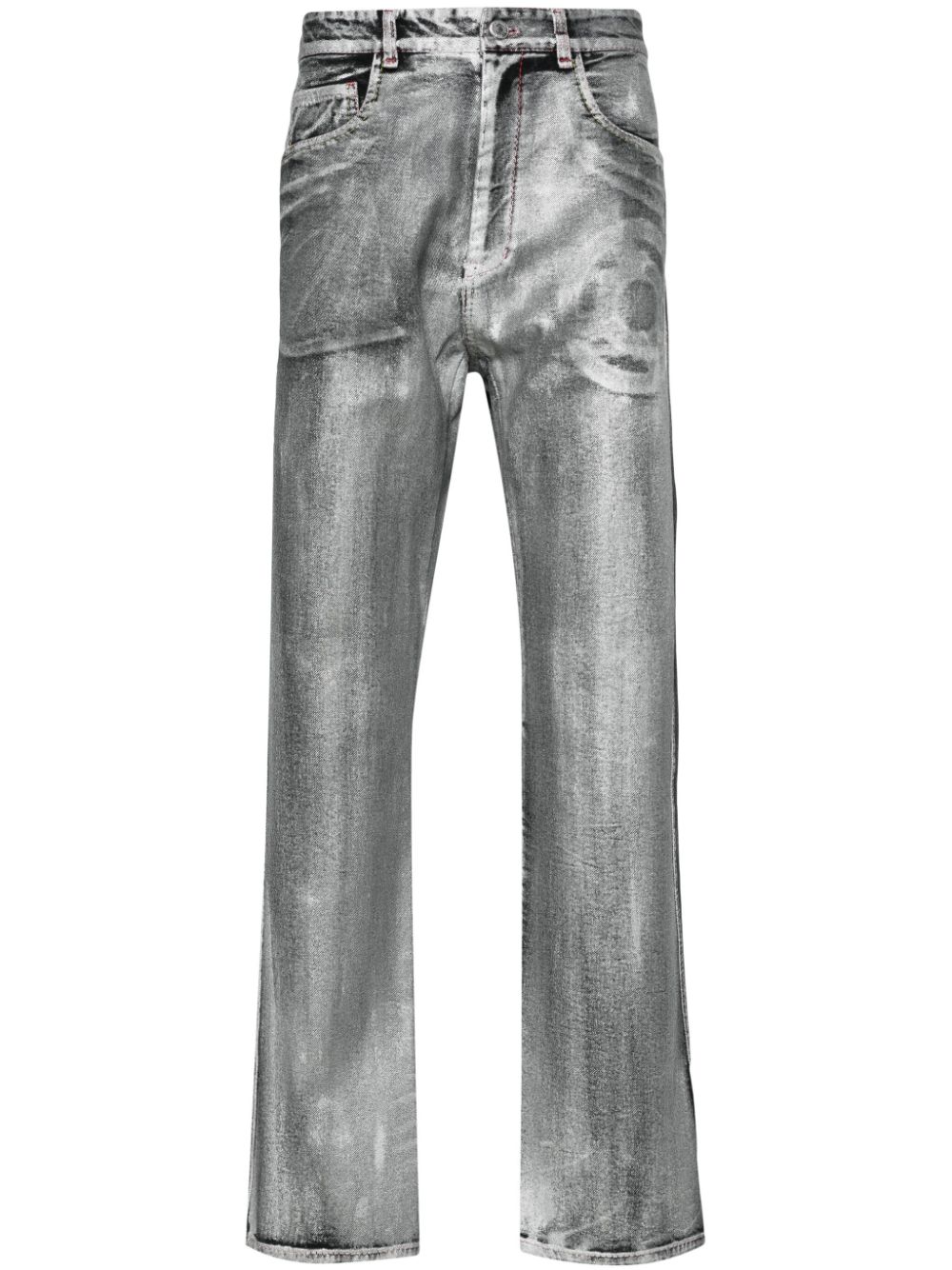 KANGHYUK Beschichtete Straight-Leg-Jeans - Silber von KANGHYUK