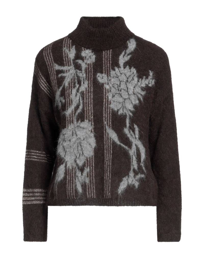 KANGRA Rollkragenpullover Damen Dunkelbraun von KANGRA