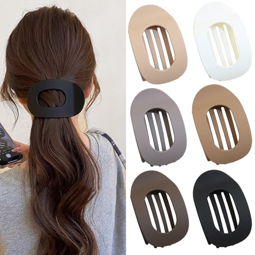 6 Stück neutrale Farbe, matt, flache Haarklammer für Frauen, runde Haarspange für dickes und dünnes Haar, bequeme, gebogene flache Clips 6 Stück neutrale Farbe, matt, flache Haarklammer für Frauen, runde Haarspange für dickes und dünnes Haar, bequeme, gebogene flache Clips von KANGSIT