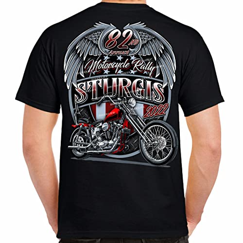 2022 Sturgis Motorcycle Rally Patriot T-Shirt Black XXL von KANGZU