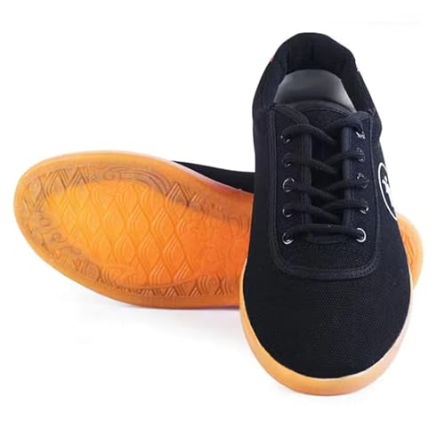 KANLVU Kung Fu Schuhe Für Männer Und Frauen Traditionelle Kampfsportschuhe Mit Rutschfester Sohle Und Atmungsaktivem Material Outdoor Laufschuhe Für Tai Chi Und Sport(Schwarz,42 EU) von KANLVU