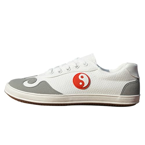 KANLVU Tai Chi Schuhe Für Männer Und Frauen Langlebig Kampfsportschuhe Kung Fu Schuhe Mit Rutschfester Sohle Für Training Und Outdoor Laufschuhe(Weiß,36 EU) von KANLVU