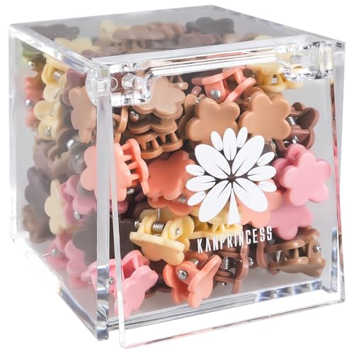 KANPRINCESS Mini-Haarklammern, kleine Haarspangen mit ausgefallener Box, Blumenklammern für Haar, niedliche und süße kleine Klauenklammern für Damen und Mädchen, Haarschmuck als Geschenk (Set 1) von KANPRINCESS
