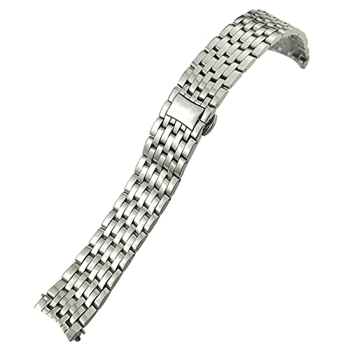 KANUZ 20 mm, 16 mm, 19 mm, Edelstahl-Armband, Ersatz für Omega De Ville Prestige Orbis Edition Uhrenarmband, Metall, glänzendes Armband (Farbe: Silber, Größe: 19 mm) von KANUZ
