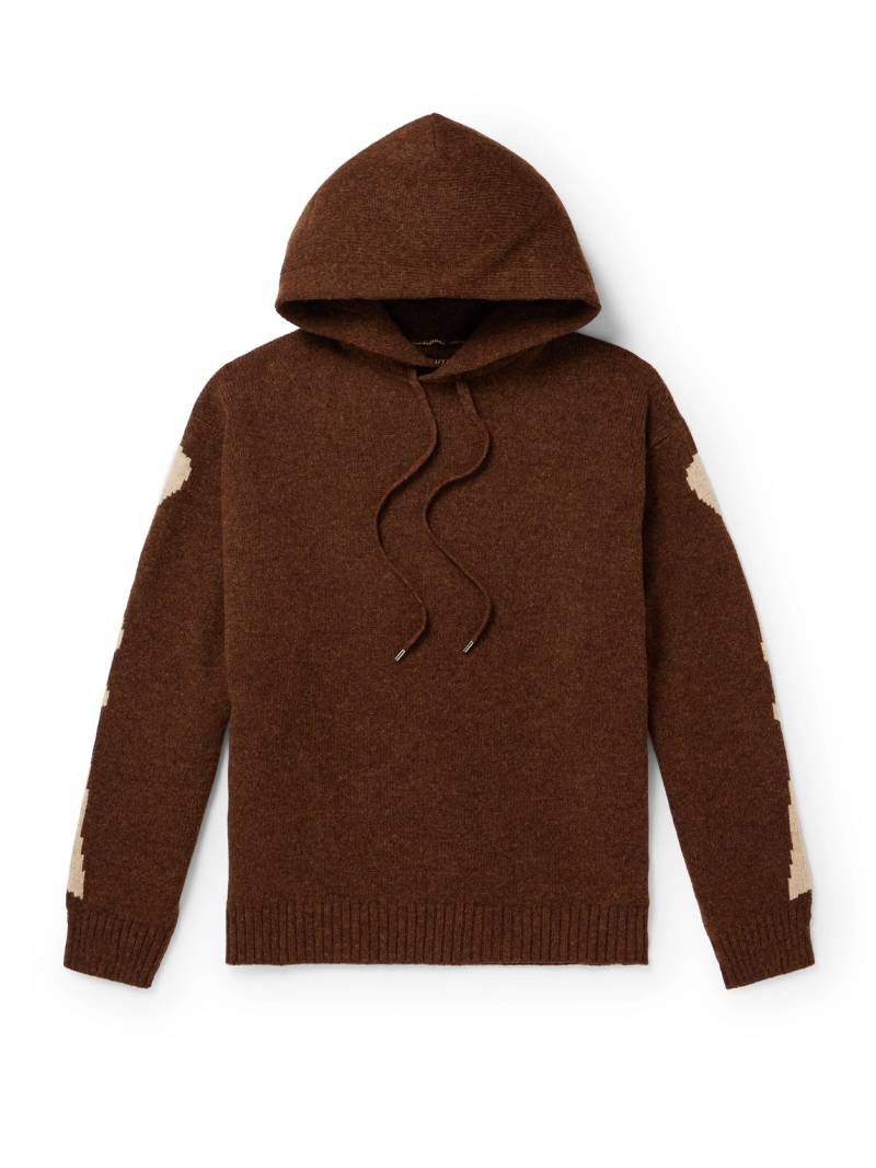KAPITAL - 5G Intarsia Wool Hoodie - Men - Brown - 1 von KAPITAL