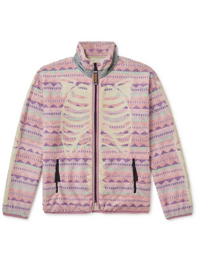 KAPITAL - Ashland Printed Fleece Zip-Up Sweatshirt - Men - Pink - 2 von KAPITAL