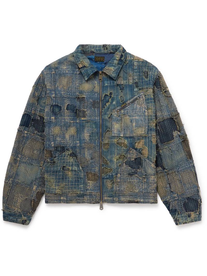 KAPITAL - Boro Distressed Patchwork Denim Jacket - Men - Blue - 2 von KAPITAL