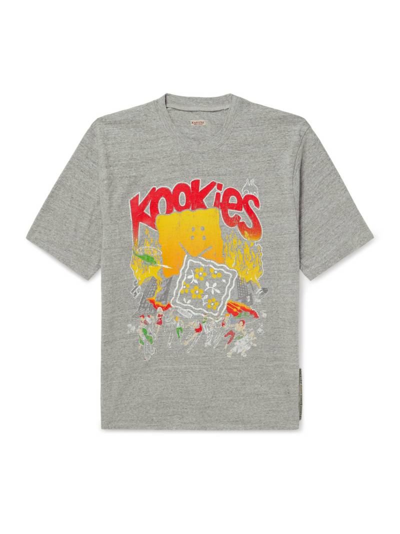 KAPITAL - Buster Peckish Bowy Printed Cotton-Jersey T-Shirt - Men - Gray - XS von KAPITAL