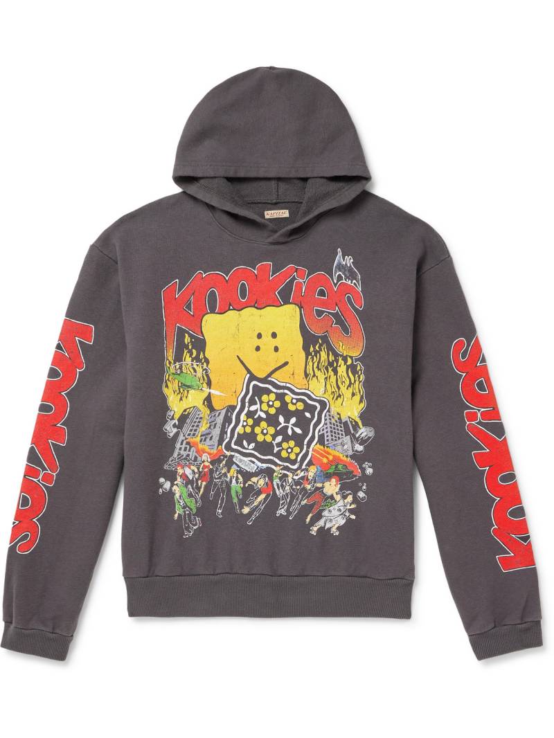 KAPITAL - Buster Peckish Rainbowy Printed Cotton-Jersey Hoodie - Men - Gray - 1 von KAPITAL