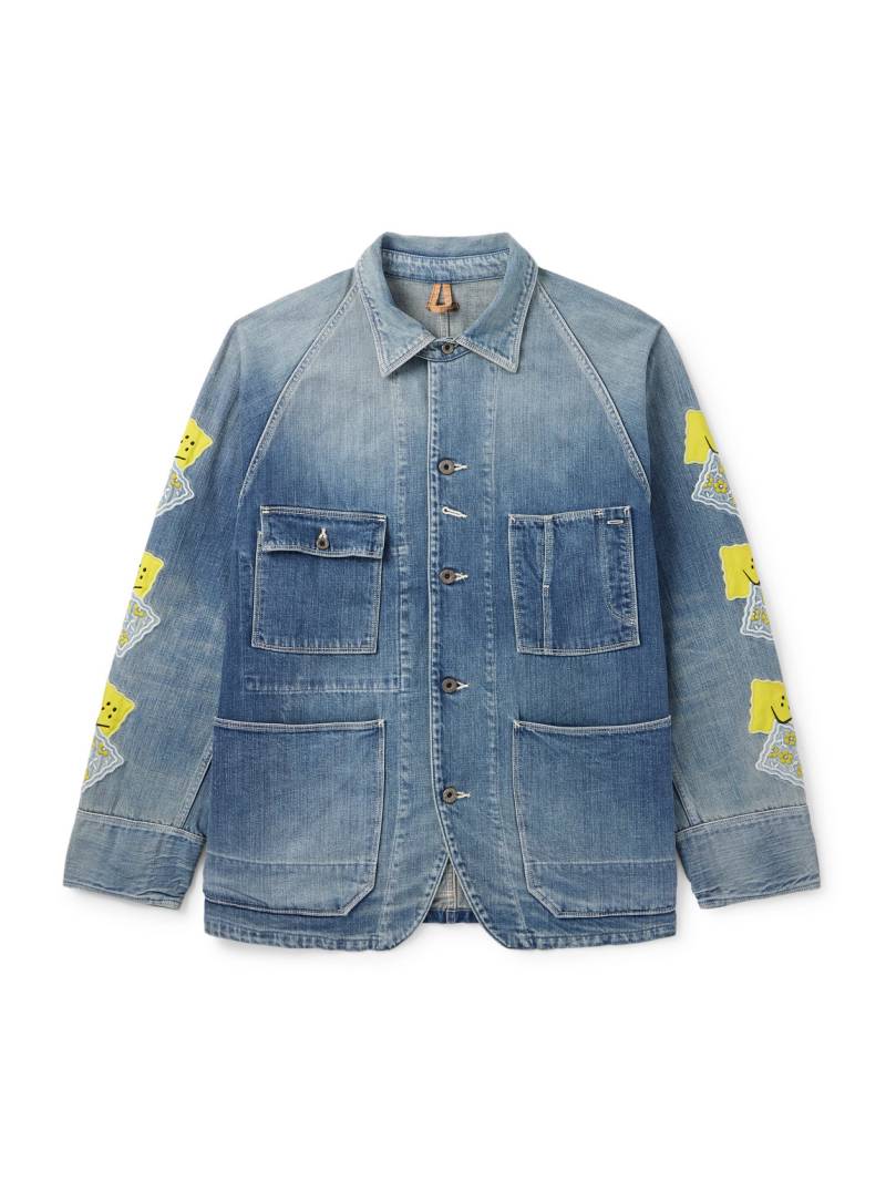 KAPITAL - Cactus Appliquéd Denim Jacket - Men - Blue - 3 von KAPITAL