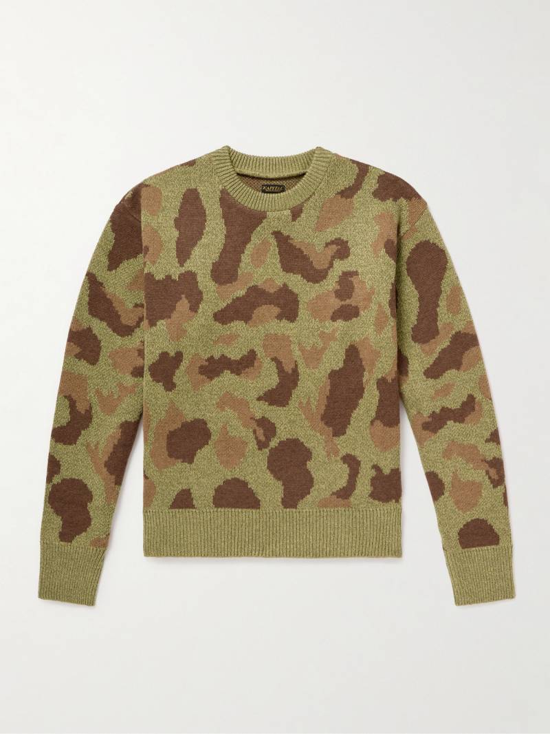 KAPITAL - Camouflage-Print Jacquard-Knit Sweater - Men - Green - 3 von KAPITAL