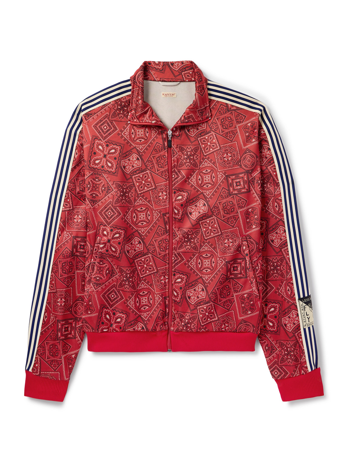 KAPITAL - Cookie Bandana-Print Striped Shell Track Jacket - Men - Red - 2 von KAPITAL