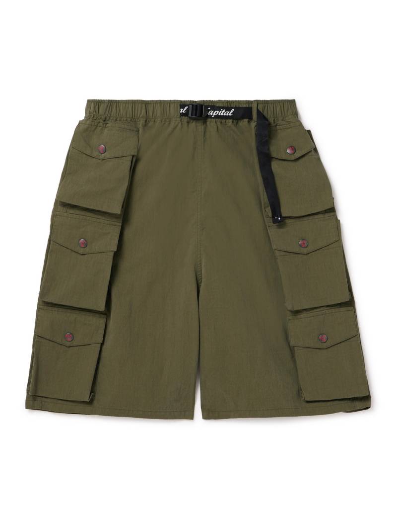 KAPITAL - Cotton and Nylon-Blend Ripstop Drawstring Cargo Shorts - Men - Green - 3 von KAPITAL