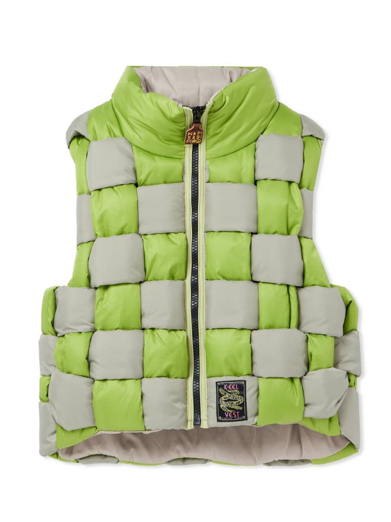 KAPITAL - Cropped Reversible Quilted Padded Shell Gilet - Men - Green von KAPITAL