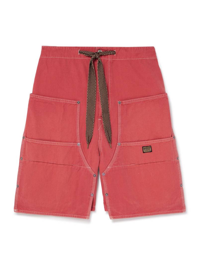 KAPITAL - Easy Straight-Leg Cotton-Twill Drawstring Shorts - Men - Red - 3 von KAPITAL