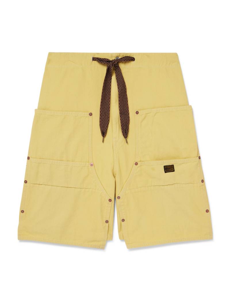 KAPITAL - Easy Straight-Leg Cotton-Twill Drawstring Shorts - Men - Yellow - 4 von KAPITAL