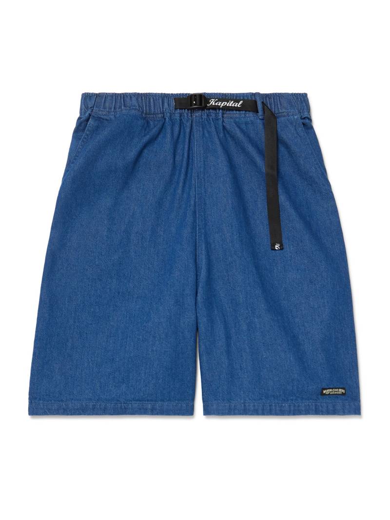 KAPITAL - Easy Wide-Leg Belted Denim Shorts - Men - Blue - 4 von KAPITAL