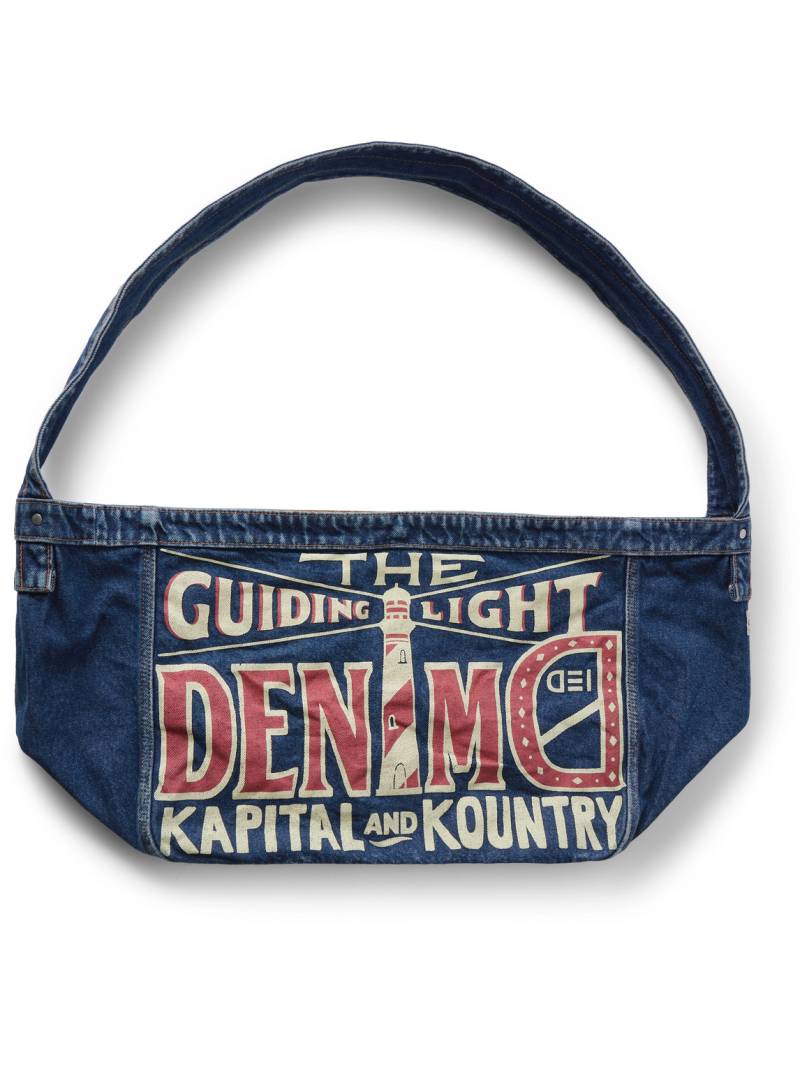 KAPITAL - Guiding Light Printed Denim Messenger Bag - Men - Blue von KAPITAL