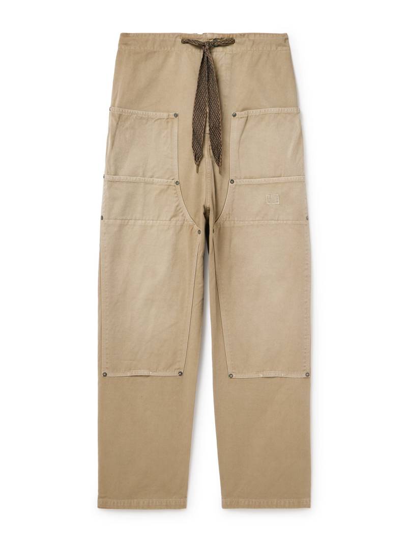 KAPITAL - Katsuragi Wide-Leg Panelled Cotton-Twill Drawstring Trousers - Men - Neutrals - 4 von KAPITAL