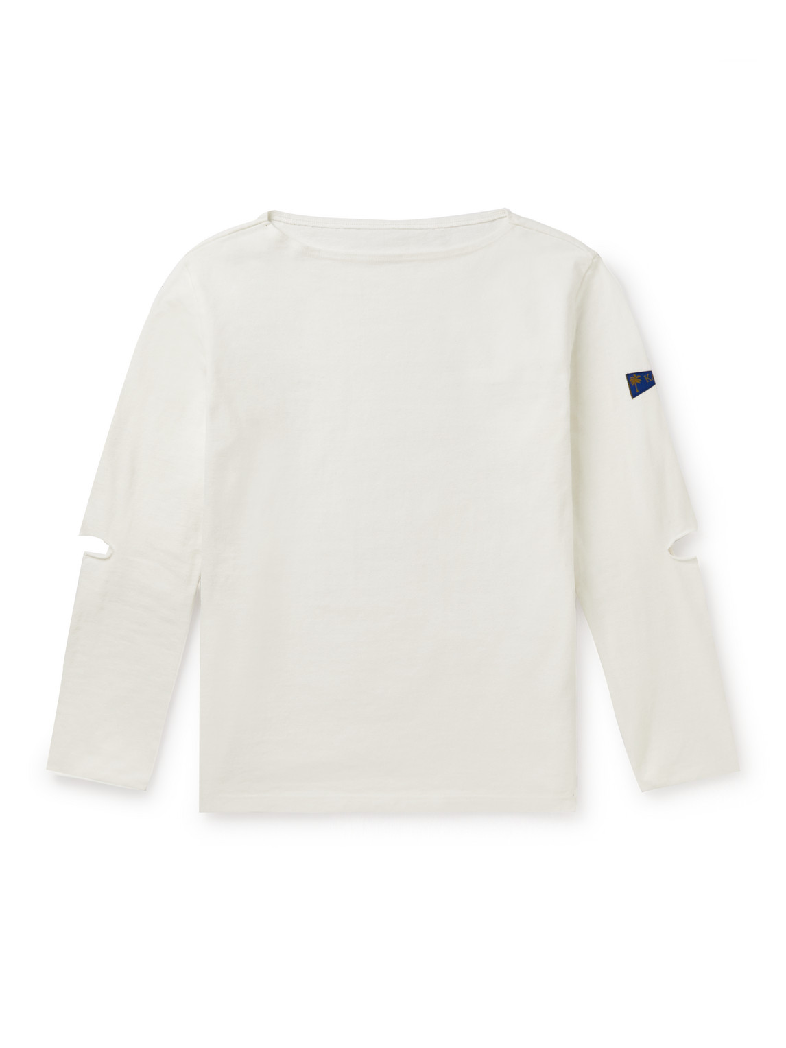 KAPITAL - Logo-Appliquéd Cut-Out Printed Cotton-Jersey T-Shirt - Men - White - 2 von KAPITAL
