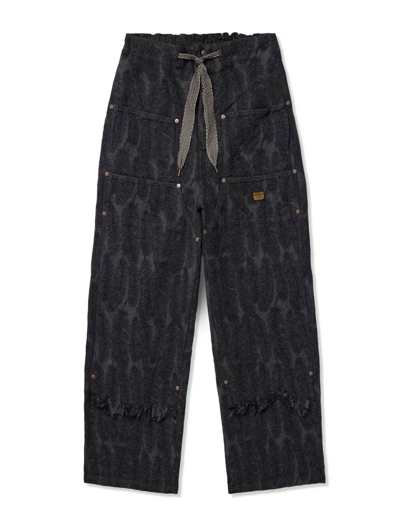 KAPITAL - Magpie Easy Straight-Leg Cotton-Jacquard Drawstring Trousers - Men - Black - 2 von KAPITAL