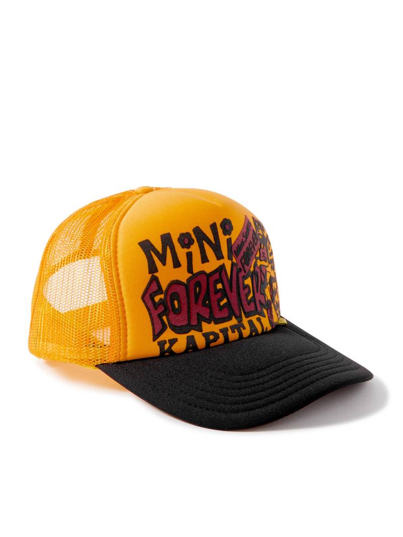 KAPITAL - Mini Skirts Forever Printed Scuba and Mesh Trucker Cap - Men - Yellow von KAPITAL