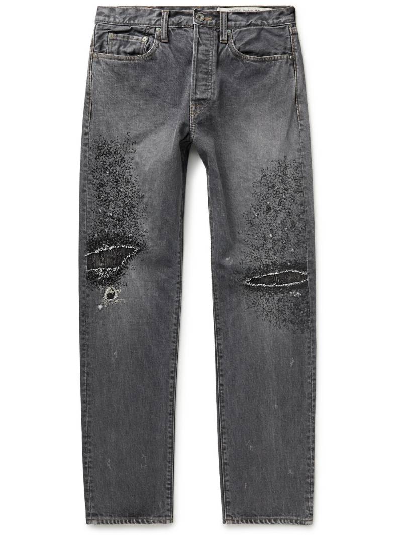 KAPITAL - Monkey CISCO Distressed Denim Jeans - Men - Gray - UK/US 32 von KAPITAL