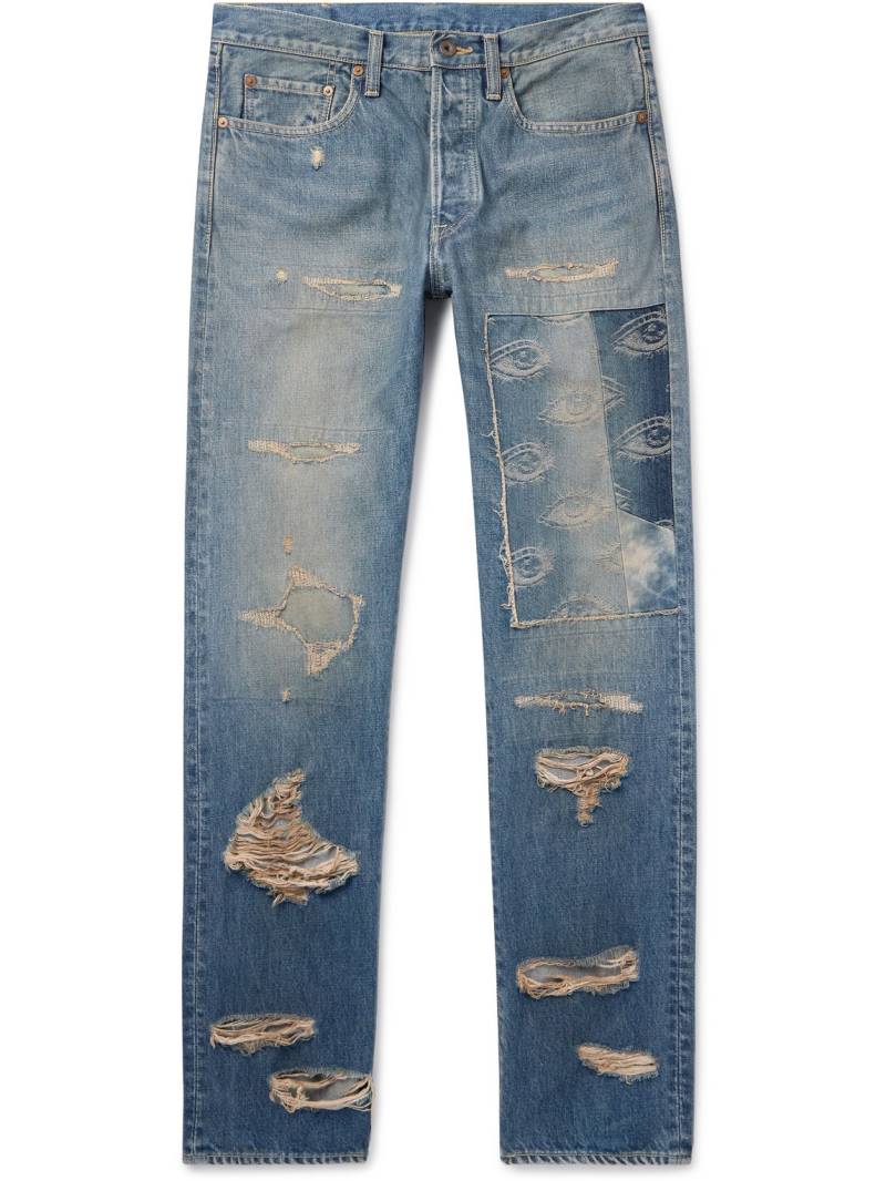 KAPITAL - Monkey CISCO Speakeasy Slim-Fit Distressed Denim Jeans - Men - Blue - UK/US 30 von KAPITAL