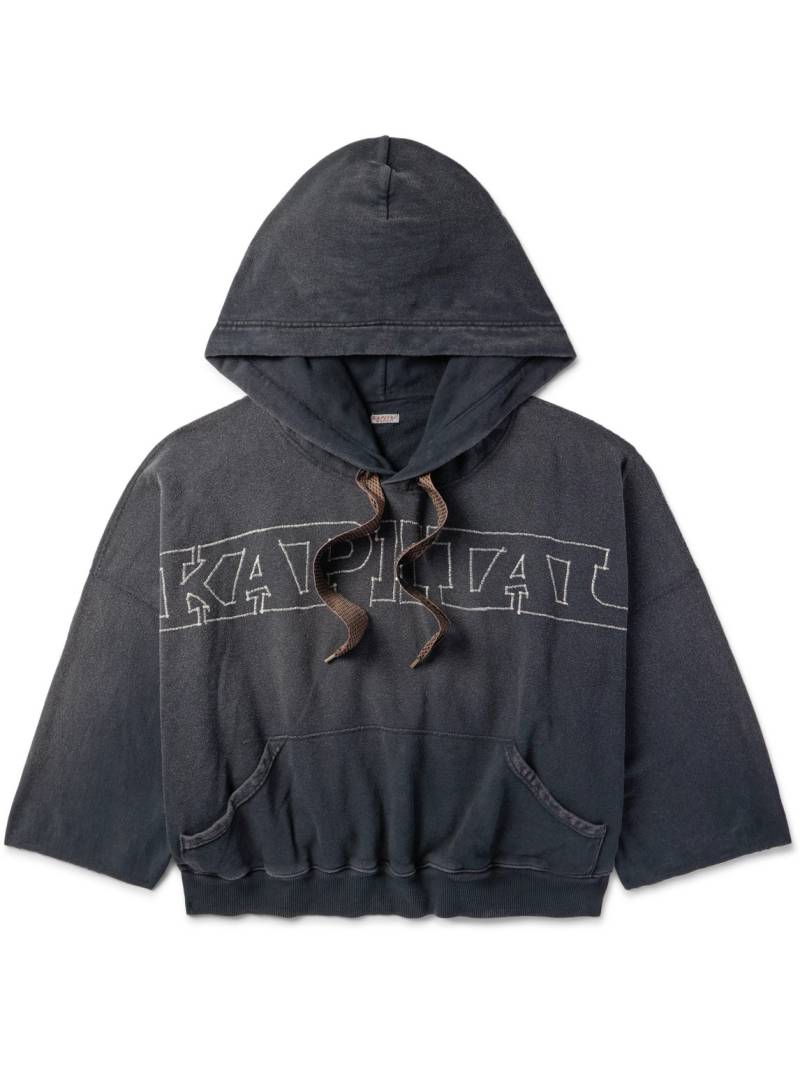 KAPITAL - Oversized Logo-Embroidered Cotton-Jersey Hoodie - Men - Gray von KAPITAL