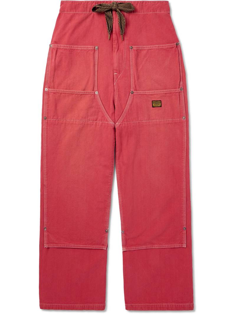KAPITAL - Panelled Cotton-Canvas Drawstring Trousers - Men - Red - 3 von KAPITAL