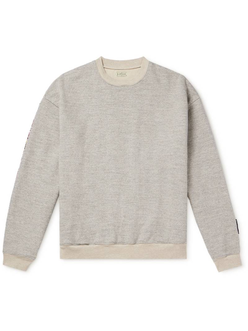 KAPITAL - Peckish Maria Cotton-Jersey and Quilted Shell Sweatshirt - Men - Gray - 3 von KAPITAL