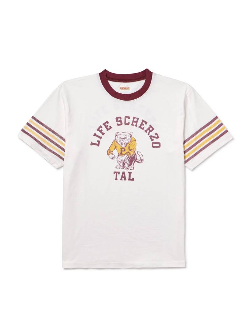 KAPITAL - Piped Printed Cotton-Jersey T-Shirt - Men - White - 3 von KAPITAL