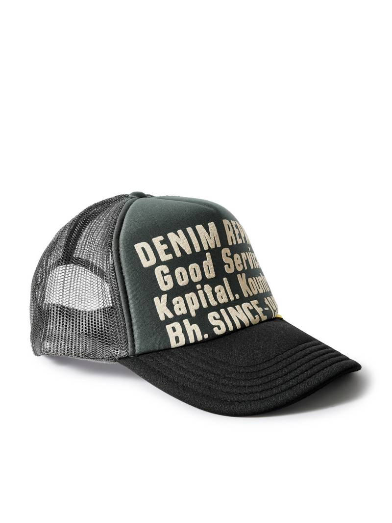 KAPITAL - Printed Scuba and Mesh Trucker Cap - Men - Gray von KAPITAL
